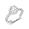 18M953-100 | 18ct White Gold 0.58ct Diamond Micro-set Halo and Shoulders Wed-fit Ring Mount- Holds 1.00ct