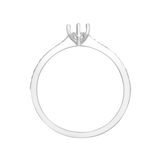18M956-025 | 18ct White Gold 0.24ct Diamond Pavé-set 6-claw Ring Mount- Holds 0.25ct