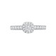 18M957-025 | 18ct White Gold 0.33ct Diamond Micro-set Cushion-shaped Halo and Shoulders Wed-fit Ring Mount- Holds 0.25ct
