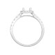 18M957-050 | 18ct White Gold 0.34ct Diamond Micro-set Cushion-shaped Halo and Shoulders Wed-fit Ring Mount- Holds 0.50ct