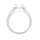 18M957-100 | 18ct White Gold 0.58ct Diamond Micro-set Cushion-shaped Halo and Shoulders Wed-fit Ring Mount- Holds 1.00ct