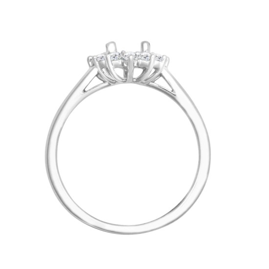 18M962-7x5-I | 18ct White Gold 0.35ct Diamond Claw-set Cluster Halo Oval Ring - Holds 7x5mm