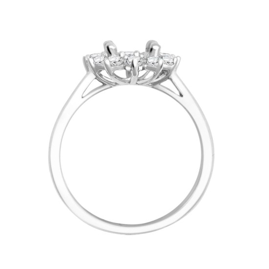 18M962-8x6-I | 18ct White Gold 0.62ct Diamond Claw-set Cluster Halo Oval Ring  - Holds 8x6mm