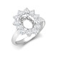 18M962-9x7-I | 18ct White Gold 0.96ct Diamond Claw-set Cluster Halo Oval Ring  - Holds 9x7mm