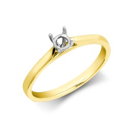 18M969-025 | 18ct Yellow Gold 25pts Solitaire Plain Wed-fit Ring Mount - Stock Size N