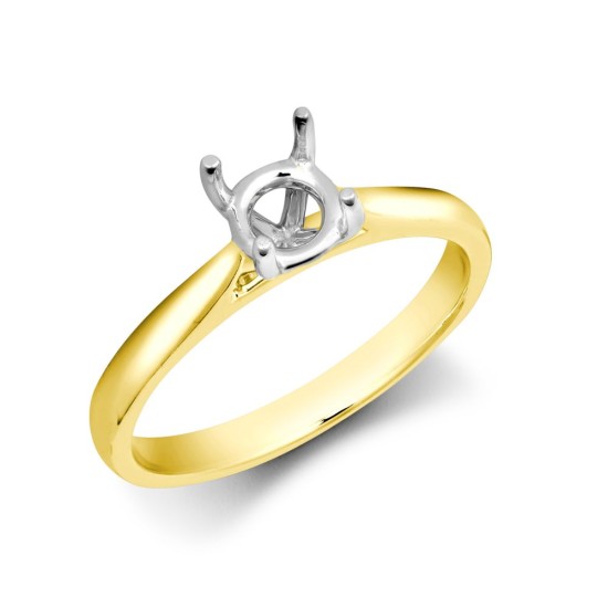 18M969-070 | 18ct Yellow Gold 70pts Solitaire Plain Wed-fit Ring Mount - Stock Size N