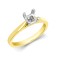 18M970-050 | 18ct Yellow Gold 50pts Princess Cut Solitaire Plain Wed-fit Ring Mount - Stock Size N