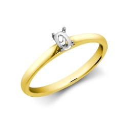 18M971-025 | 18ct Yellow Gold 25pts Oval Solitaire Plain Wed-fit Ring Mount - Stock Size N