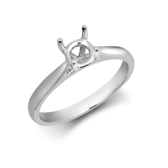 18M972-070 | 18ct White Gold 75pts Solitaire Plain Wed-fit Ring Mount - Stock Size N