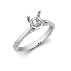 18M972-100 | 18ct White Gold 1.00ct Solitaire Plain Wed-fit Ring Mount - Stock Size N