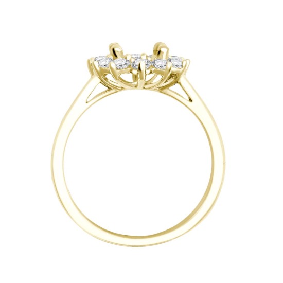 18M987-8x6-I | 18ct Yellow Gold 0.62ct Diamond Claw-set Cluster Halo Oval Ring  - Holds 8x6mm