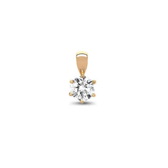 18P001-015 | 18ct Yellow Gold 15pts 6 Claw Diamond Solitaire Pendant