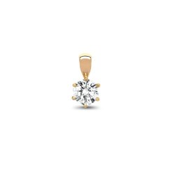18P001-025 | 18ct Yellow Gold 25pt 6 Claw Diamond Solitaire Pendant
