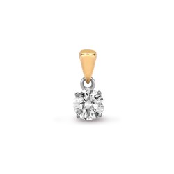 18P004-015 | 18ct Yellow Gold 15pt 4 Claw Diamond Solitaire Pendant