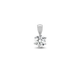 18P007-010 | 18ct White Gold 10pts Claw set Pendant