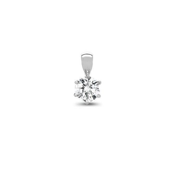 18P007-020 | 18ct White Gold 20pt 6 Claw Diamond Solitaire Pendant