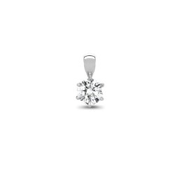 18P007-025 | 18ct White Gold 25pt 6 Claw Diamond Solitaire Pendant