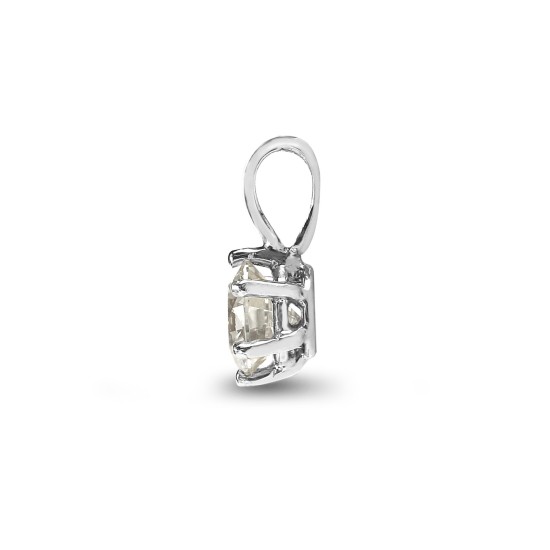 18P007-075 | 18ct White Gold 75pt 6 Claw Diamond Solitaire Pendant