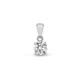 18P010-015 | 18ct White Gold 15pt 4 Claw Natural Diamond Solitaire Pendant