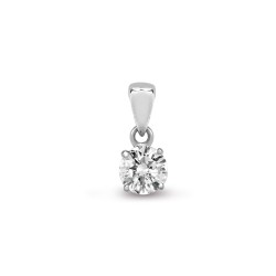 18P010-035 | 18ct White Gold 35pts Claw set Pendant