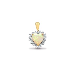 18P132 | 18ct White Gold Diamond And Opal Pendant