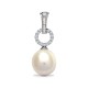 18P149 | 18ct White Gold Diamond And Pearl Pendant