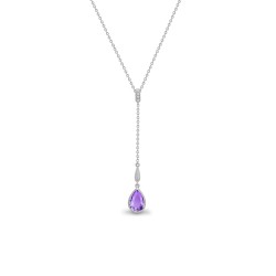 18P193 | 18ct White Gold Diamond And Amethyst Necklace
