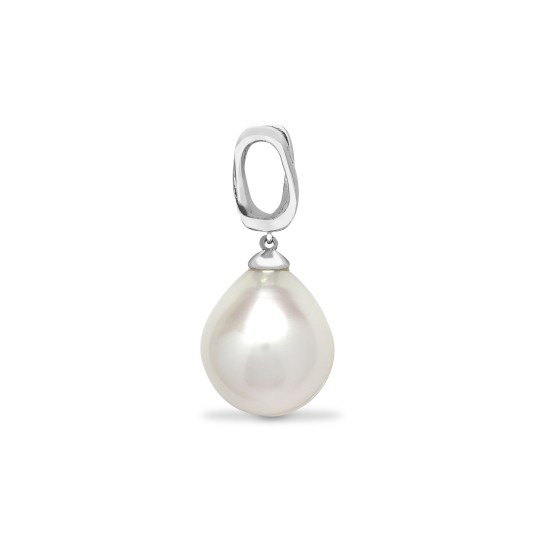 18P221 | 18ct White Gold Diamond And Pearl Pendant
