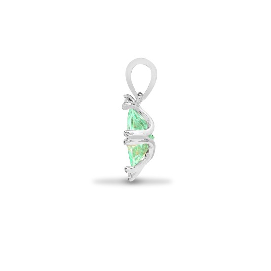 18P233 | 18ct White Gold Diamond And Green Amethyst Pendant