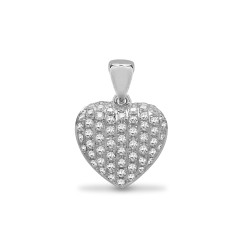 18P278 | 18ct White 0.35ct Diamond Pave Set Heart Pendant