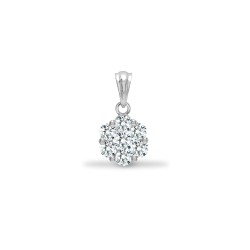 18P308-033 | 18ct White 0.33ct Diamond 7 Stone Cluster Pendant