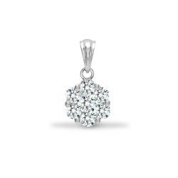 18P308-075 | 18ct White 0.75ct Diamond 7 Stone Cluster Pendant
