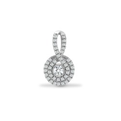 18P319 | 18ct White Gold 0.48ct Diamond Looped Bale Cluster Pendant