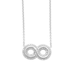 18P325 | 18ct White 0.20ct Diamond Infinity Pendant + 18" Chain included
