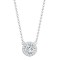 18P332-050-GSI1 | 18ct White Gold 0.12ct Diamond Halo Pendant with 16"-18" Chain Extender set with a 0.50ct G SI1 Diamond