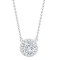 18P332-100-GSI1 | 18ct White Gold 0.20ct Diamond Halo Pendant with 16"-18" Chain Extender set with a 1.00ct G SI1 Diamond