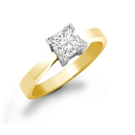 18R026-100 | 18ct Yellow Gold 1ct Princess Cut Ring