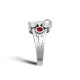 18R1003 | JN Jewellery 18ct White Gold 0.35cts Diamond 0.89cts Ruby 3 Row Bubble Ring