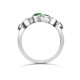 18R1005 | JN Jewellery 18ct White Gold 0.37cts Diamond 0.71cts Emerald 3 Row Bubble Ring