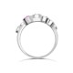 18R1006 | JN Jewellery 18ct White Gold 0.37cts Diamond 0.45cts Pink Sapphire 3 Row Bubble Ring