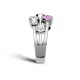18R1006 | JN Jewellery 18ct White Gold 0.37cts Diamond 0.45cts Pink Sapphire 3 Row Bubble Ring