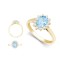 18R1010-8x6-I | 18ct Yellow Gold 0.62ct Diamond Claw-set Cluster Halo Oval Ring  - Holds 8x6mm Aquamarine 1.25cts