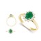 18R1012-7x5-I | 18ct Yellow Gold 0.35ct Diamond Claw-set Cluster Halo Oval Ring  - Holds 7x5mm Emerald 0.75cts