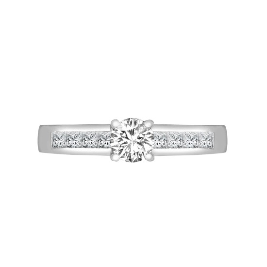 18R216-050 | 18ct White Gold 0.28ct Dia Ring. Fits 0.50ct