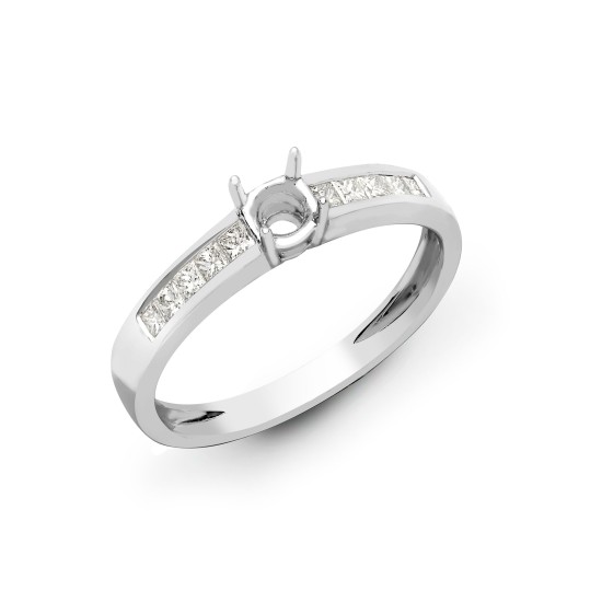 18R216-075 | 18ct White Gold 0.38ct Dia Ring. Fits 0.75ct