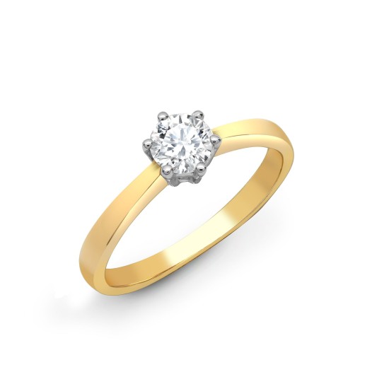 18R306-070-GSI1 | 18ct Yellow Gold 70pts Solitaire Dia Ring