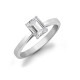 18R334-050 | 18ct White Gold 50pts Emerald Cut Solitaire Dia Ring