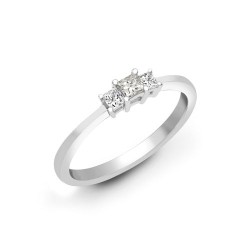 18R339-025-J | 18ct White Gold 25pts 3 x Princes Cut Diamond Ring