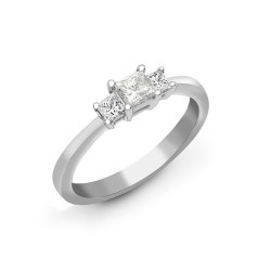 18R339-050-J | 18ct White Gold 52pts 3 x Princes Cut Diamond Ring
