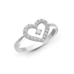 18R419-N | 18ct White Gold Heart Shaped Diamond Ring